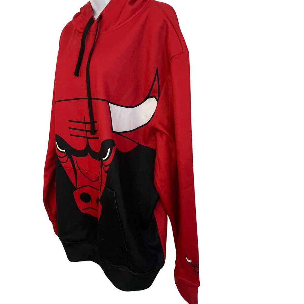 Chicago Bulls FOCO Hoodie Men's Red Black Color Block Pullover NBA XL